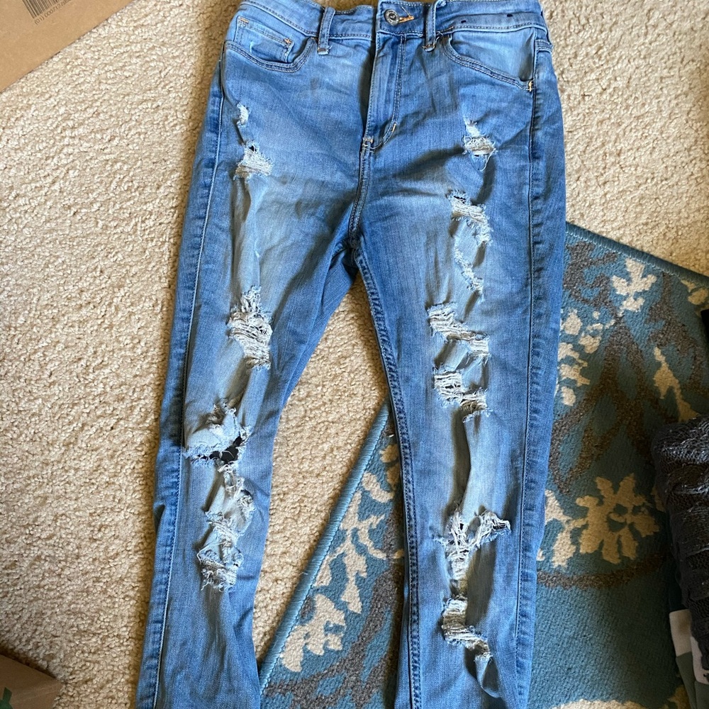 Light distressed high-rise supper Skinny Jeans